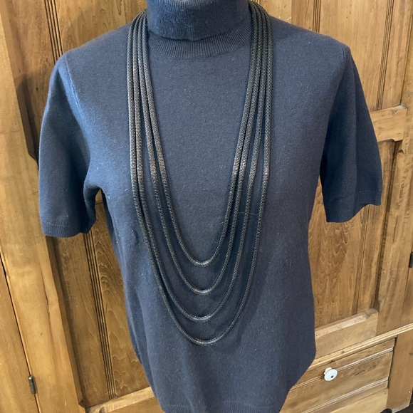 Artisan multi-strand silver-tone metal necklace. - Picture 1 of 10